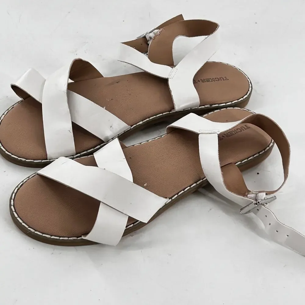 Tucker + Tate Arya Cross Strap Sandal 4 White NWOT Kids Girls Beach Party Dress